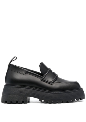 3juin platform 40mm leather loafers - Black