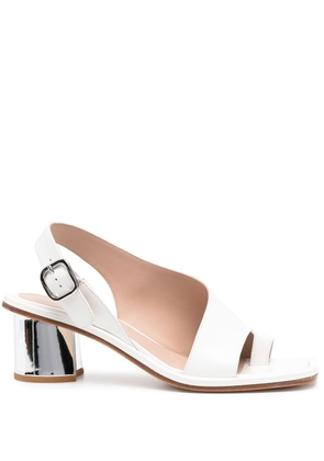 Scarosso Jill slingback leather sandals - White