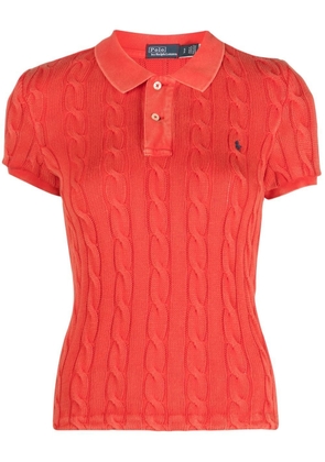 Polo Ralph Lauren cable-knit polo shirt - Red