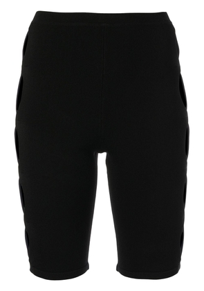 Dion Lee cut-out detail knit shorts - Black