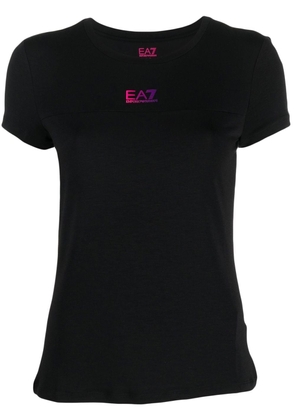 Ea7 Emporio Armani ombré logo-print T-shirt - Black