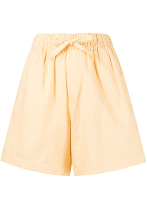 TEKLA drawstring-waist pajama shorts - Yellow