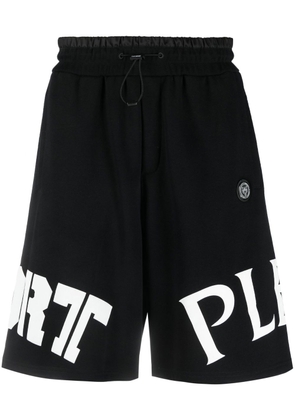 Plein Sport logo-print track shorts - Black