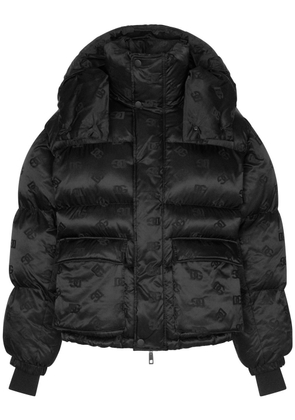 Dolce & Gabbana all-over logo-print padded jacket - Black