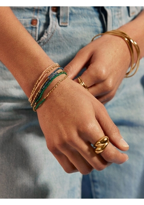 Monica Vinader Mini Nugget gemstone beaded bracelet - Gold