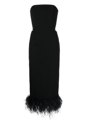 16Arlington strapless feather-trim dress - Black