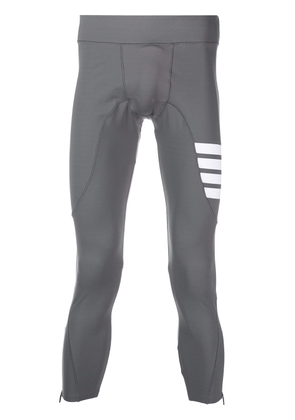 Thom Browne 4-Bar stripe lightweight compression tights - Grey