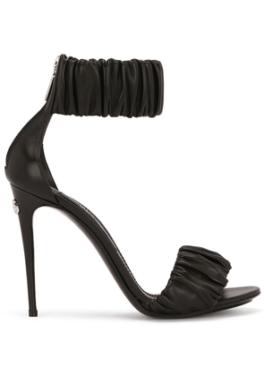 Dolce & Gabbana ruched-detail leather sandals - Black