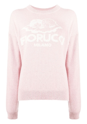 Fiorucci intarsia-knit logo-motif jumper - Pink