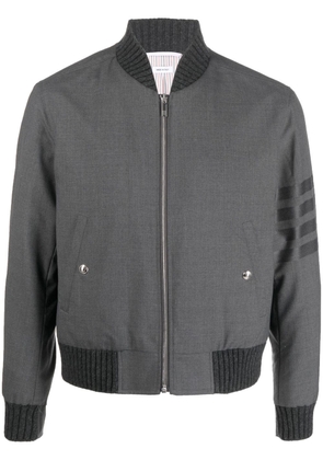 Thom Browne 4-Bar stripe wool bomber jacket - Grey