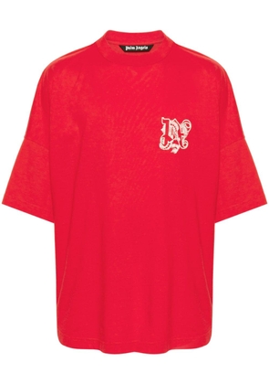 Palm Angels dragon-monogram cotton T-shirt - Red