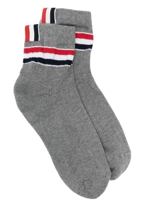 Thom Browne striped rib-knit socks - Grey