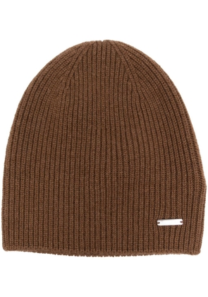 Woolrich cashmere ribbed beanie - Brown