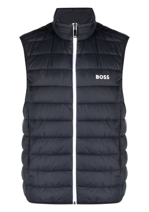 BOSS logo-print padded gilet - Blue