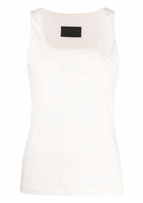Philipp Plein logo-embroidered vest top - Neutrals