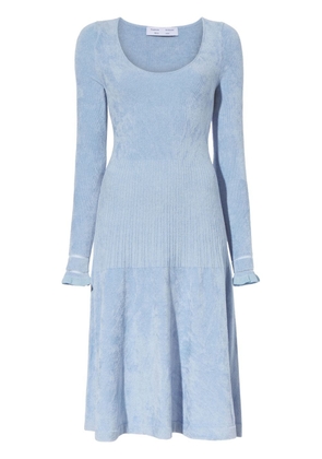 Proenza Schouler White Label chenille-texture scoop neck dress - Blue