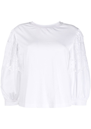 See by Chloé floral embroidery jersey - White