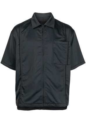 Off Duty Haar zip-up shirt - Black