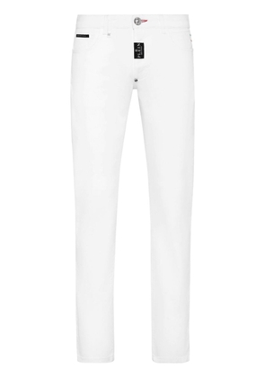 Philipp Plein logo-patch straight jeans - White