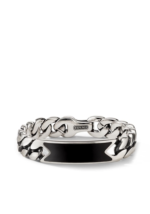 David Yurman sterling silver Curb Chain diamond bracelet