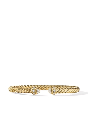 David Yurman 18kt yellow gold Oval Cable Spiral diamond bracelet
