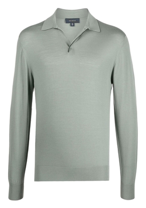 Sease fine-knit long-sleeved polo shirt - Green