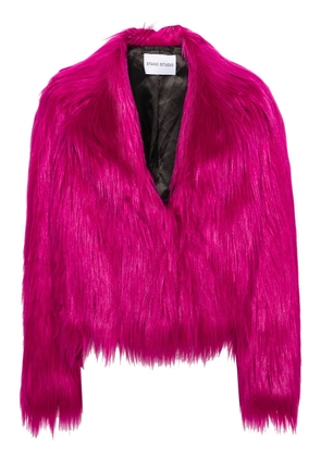 STAND STUDIO Janet faux-fur jacket - Pink