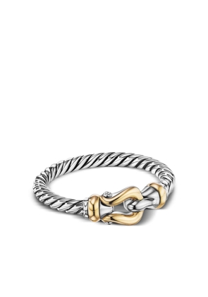 David Yurman 18kt yellow gold and sterling silver Petite Buckle ring