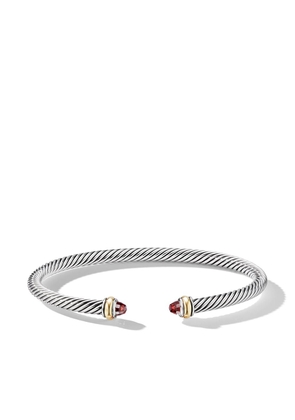 David Yurman 18kt yellow gold and sterling silver Cable Classics garnet bracelet