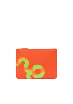 Comme Des Garçons Wallet snake-print card holder - Orange