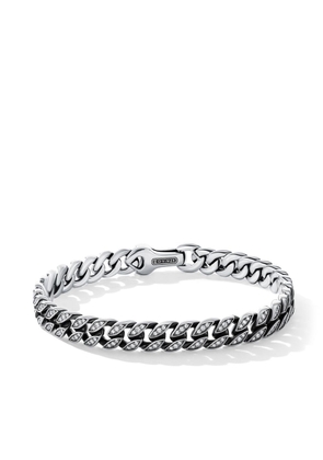 David Yurman sterling silver 8mm curb chain diamond bracelet