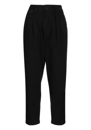 CHOCOOLATE pleated four-pocket tapered trousers - Black