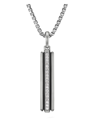 David Yurman sterling silver Deco Incot diamond tag pendant