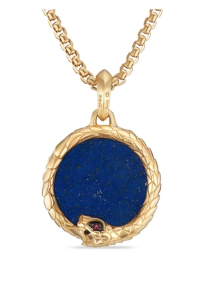 David Yurman 18kt yellow gold Cairo Ouroboros lapis lazuli and ruby pendant