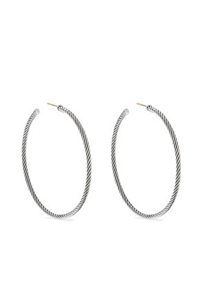 David Yurman sterling silver Sculpted Cable hoop earrings