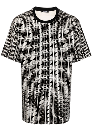 Balmain monogram-print short-sleeved T-shirt - Black