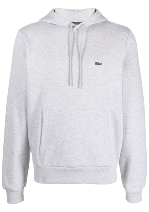 Lacoste logo-patch fleece hoodie - Grey