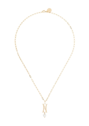 Simone Rocha pearl-embellished N letter necklace - Gold