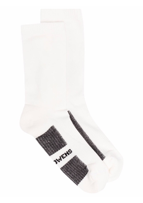 Rick Owens logo-print socks - White