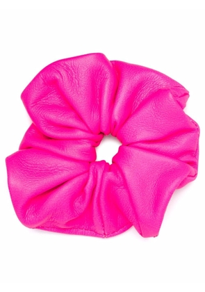 Manokhi elasticated ruched leather scrunchie - Pink