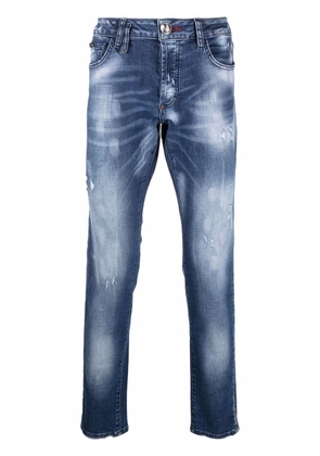 Philipp Plein Super Straight distressed denim jeans - Blue
