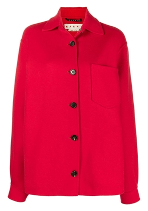 Marni wool-cashmere shirt jacket - Red