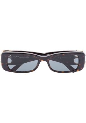 Balenciaga Eyewear tortoiseshell-effect rectangle-frame sunglasses - Black