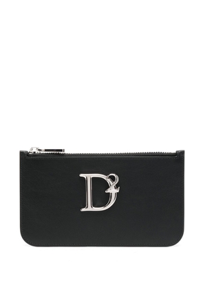 Dsquared2 logo-plaque leather purse - Black