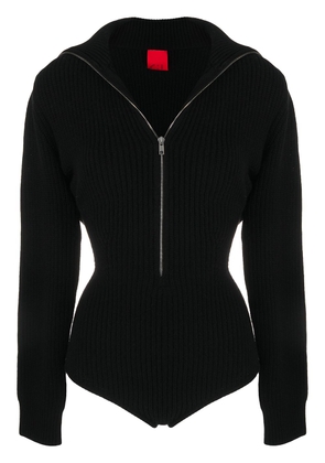 Cashmere In Love ribbed-knit high-neck bodysuit - Black