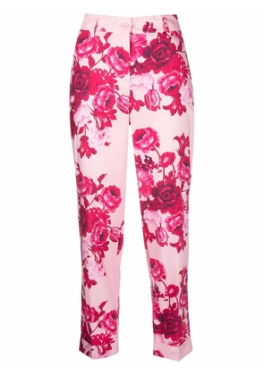 P.A.R.O.S.H. floral-print tailored trousers - Pink