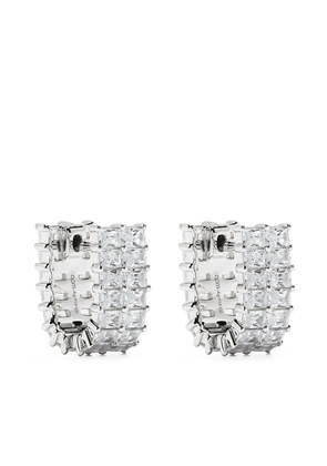 APM Monaco crystal-embellished clasp earrings - Silver