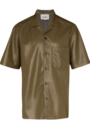 Nanushka short-sleeved faux leather shirt - Green