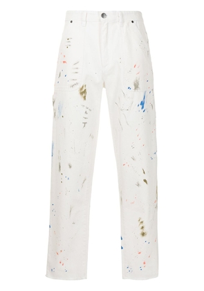 Alchemist paint splatter-print straight-leg jeans - White