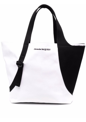 Alexander McQueen colour-block tote bag - White